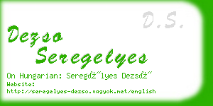 dezso seregelyes business card